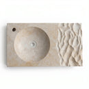 Troia Light Travertine Rectangular Vessel Sink - 27.5x16x3" - Honed and Carved