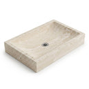 Troia Light Travertine Rectangular Vessel Sink - 27.5x16x4" - Honed and Filled