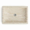 Troia Light Travertine Rectangular Vessel Sink - 27.5x16x4" - Honed and Filled