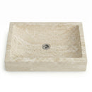 Troia Light Travertine Rectangular Vessel Sink - 27.5x16x4" - Honed and Filled