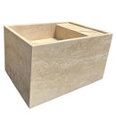 Troia Light Travertine Wall-Mount Bathroom Sink (W)17" (L)24" (H)14" profile view