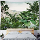 Tropical banana tree tapestry wall hanging for bedroom decor