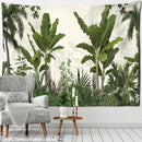 Tropical banana tree tapestry wall hanging for bedroom decor