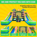 16FT Tropical Bounce House Combo With Double Water Slides (SAK92508)