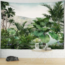 Tropical ethorn palm plant tapestry wall hanging living room decor