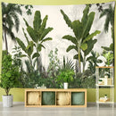 Tropical ethorn palm plant tapestry wall hanging living room decor
