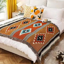 Tropical floral teal & pink knit throw blanket bedroom decor