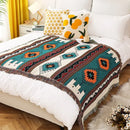 Tropical floral teal & pink knit throw blanket bedroom decor