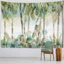 Tropical green & brown banana leaf tapestry wall hanging bedroom decor