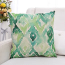 Tropical green plant leaves linen cushion cover living room pillow