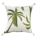 Tropical olive & cream embroidered patchwork cushion cover living room