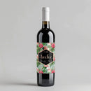 Tropical Rose Gold Number Table Number Wine Label
