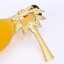 Tropical silver & gold coconut tree bottle opener kitchen tool