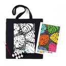 Rosa Talent Tropical Leaves - Black Shopper Coloring Kit. Ecobag Painting Kit, Cotton 0.03 lb/in2, 14.96*16.54 inches