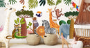 Jungle Animals Tropical theme - Fabric Nursery Wall Art Decals
