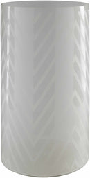 Ballajura White Chevron Pattern Glasas Stool - Clearance
