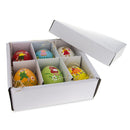 Set of 6 Real Easter Egg Ornaments with Bunnies Decorations