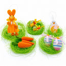 Set of 9 Easter Nest Figurine Accents - Spring Table Display 4 Inches