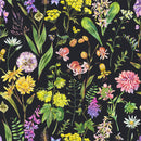 Stylish Dark Wallpaper with Wildflowers