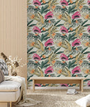 Flamingos and Lilies Wallpaper