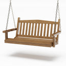 SimplyPoly 4 Foot Amish Made Mission Recycled Plastic Porch Swing, Tudor Brown