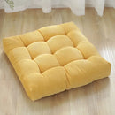 Tufted brown velvet corduroy floor seat cushion – living room pouf