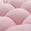 Tufted pink & light blue kids round floor cushions bedroom seating