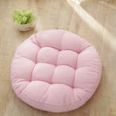 Tufted pink & light blue kids round floor cushions bedroom seating
