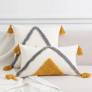 DecorBites™ Boho Style Tufted Tassels Yellow Cushion Cover for Home Decor