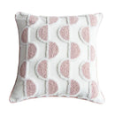 Tufted white & blush pink cotton loop cushion cover living room