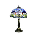 Mini Tiffany-Inspired Lamp with Tulip Glass Design