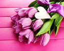 Tulips and Love WD022 18.9 x 14.9 inches Wizardi Diamond Painting Kit