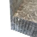 Tundra Gray Marble Rectangular Wall-mount Bathroom Sink with 6" Backsplash (W)16" (L)32" (H)10" profile closeup view