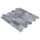 Tundra Gray 4"xFree Length Split-face Natural Marble Wall Tile - Belair Collection angle view