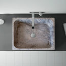Tundra Gray Marble Turkish Handcrafted Farmhouse Apron Front Rectangular Sink 16x19.5x5