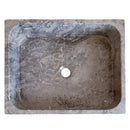 Tundra Gray Marble Turkish Handcrafted Farmhouse Apron Front Rectangular Sink 16x19.5x5