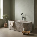 Tundra Gray Marble Rectangular Bathtub - 29.5"x67"x19.5" - Honed