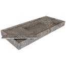 Tundra Grey Marble Rectangular Wall-mount Bathroom Sink Hidden Drain (W)20" (L)48" (H)5" angle view
