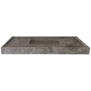 Tundra Grey Marble Rectangular Wall-mount Bathroom Sink Hidden Drain (W)20" (L)48" (H)5" front view