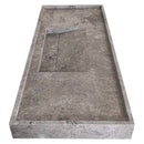 Tundra Grey Marble Rectangular Wall-mount Bathroom Sink Hidden Drain (W)20" (L)48" (H)5" side view