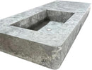 Tundra Gray Marble Rectangular Wall-mount Vanity Top Sink (W)20" (L)48" (H)5" profile view