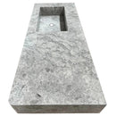 Tundra Gray Marble Rectangular Wall-mount Vanity Top Sink (W)20" (L)48" (H)5" side view