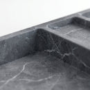 Tundra Gray Marble Rectangular Wall-Mount Sink with Integrated Trays - 40"x16"x5" - Honed
