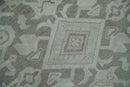 Turkish Design Brown and Ivory 8x10 Hand Knotted Antique Style Traditional Low Pile Wool Rug