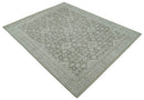 Turkish Design Brown and Ivory 8x10 Hand Knotted Antique Style Traditional Low Pile Wool Rug