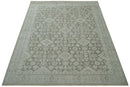 Turkish Design Brown and Ivory 8x10 Hand Knotted Antique Style Traditional Low Pile Wool Rug