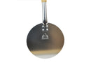 Round Pizza Peel Long Handle | Turning Pizza Peel Paddle with Leather Strap and Detachable Wood Handle - Bakeware & Pizza Oven Accessories - 9 in