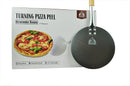 Round Pizza Peel Long Handle | Turning Pizza Peel Paddle with Leather Strap and Detachable Wood Handle - Bakeware & Pizza Oven Accessories - 9 in