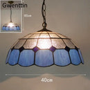 Turquoise and purple diamond square stained glass pendant light kitchen