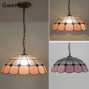 Turquoise and purple diamond square stained glass pendant light kitchen